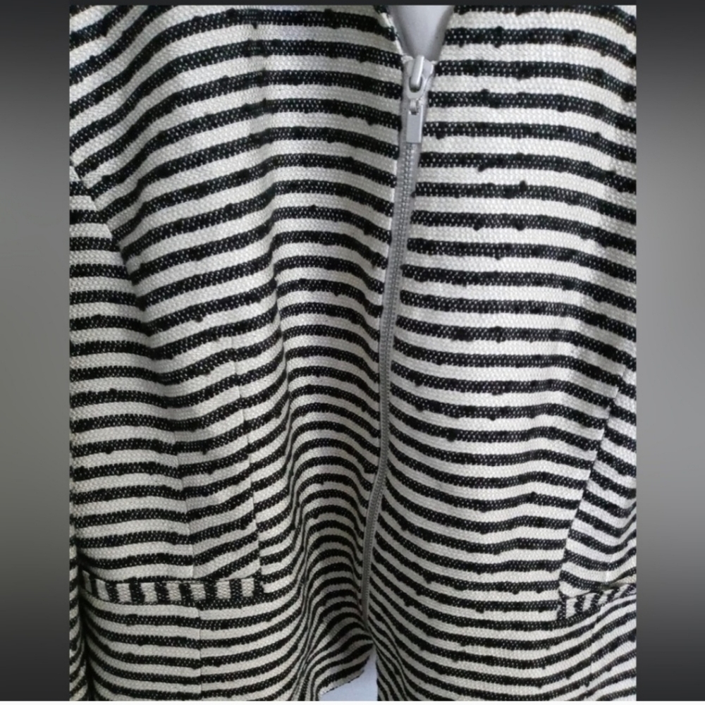 Loft Outlet Blazer Jacket Military Academia Mandarin Collar Stripes Size XL - Picture 4 of 9
